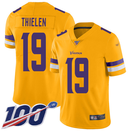 #19 Limited Adam Thielen Gold Football Men's Jersey Minnesota Vikings Inver