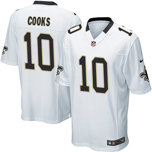 Men Nike NFL New Orleans Saints #10 Brandin Cooks Road White Game Jersey Bu