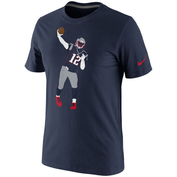 Men Tom Brady New England Patriots Nike Silhouette T-Shirt - Navy Buy Good