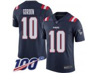 #10 Limited Josh Gordon Navy Blue Football Men's Jersey New England Patriots Rush Vapor Untouchable 100th Season