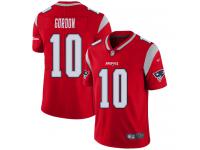 #10 Limited Josh Gordon Red Football Youth Jersey New England Patriots Inverted Legend