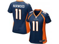 #11 Jordan Norwood Denver Broncos Alternate Jersey _ Nike Women's Navy Blue NFL Game