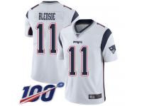 #11 Limited Drew Bledsoe White Football Road Men's Jersey New England Patriots Vapor Untouchable 100th Season