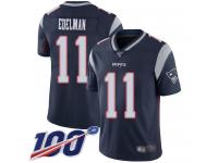 #11 Limited Julian Edelman Navy Blue Football Home Men's Jersey New England Patriots Vapor Untouchable 100th Season