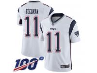 #11 Limited Julian Edelman White Football Road Men's Jersey New England Patriots Vapor Untouchable 100th Season