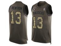 #13 Hunter Renfrow Green Football Men's Jersey Oakland Raiders Salute to Service Tank Top