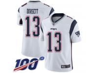 #13 Limited Phillip Dorsett White Football Road Men's Jersey New England Patriots Vapor Untouchable 100th Season