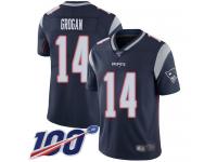 #14 Limited Steve Grogan Navy Blue Football Home Youth Jersey New England Patriots Vapor Untouchable 100th Season