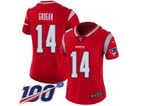 #14 Limited Steve Grogan Red Football Women's Jersey New England Patriots Inverted Legend 100th Season