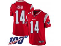 #14 Limited Steve Grogan Red Football Youth Jersey New England Patriots Inverted Legend 100th Season