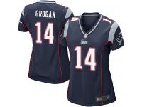 #14 Steve Grogan New England Patriots Home Jersey _ Nike Women's Navy Blue NFL Game