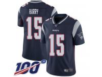 #15 Limited N'Keal Harry Navy Blue Football Home Men's Jersey New England Patriots Vapor Untouchable 100th Season