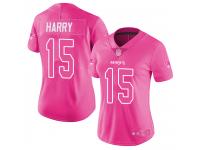 #15 Limited N'Keal Harry Pink Football Women's Jersey New England Patriots Rush Fashion