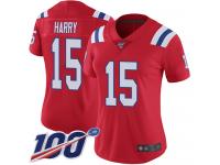 #15 Limited N'Keal Harry Red Football Alternate Women's Jersey New England Patriots Vapor Untouchable 100th Season