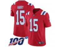 #15 Limited N'Keal Harry Red Football Alternate Youth Jersey New England Patriots Vapor Untouchable 100th Season