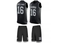 #16 Tyrell Williams Black Football Men's Jersey Oakland Raiders Tank Top Suit