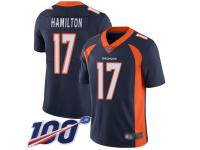 #17 Limited DaeSean Hamilton Navy Blue Football Alternate Youth Jersey Denver Broncos Vapor Untouchable 100th Season