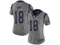 #18 Limited Cooper Kupp Gray Football Women's Jersey Los Angeles Rams Inverted Legend