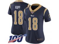 #18 Limited Cooper Kupp Navy Blue Football Home Women's Jersey Los Angeles Rams Vapor Untouchable 100th Season