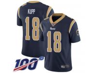 #18 Limited Cooper Kupp Navy Blue Football Home Youth Jersey Los Angeles Rams Vapor Untouchable 100th Season