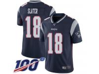 #18 Limited Matthew Slater Navy Blue Football Home Men's Jersey New England Patriots Vapor Untouchable 100th Season