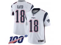 #18 Limited Matthew Slater White Football Road Youth Jersey New England Patriots Vapor Untouchable 100th Season