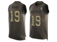 #19 Ryan Grant Green Football Men's Jersey Oakland Raiders Salute to Service Tank Top