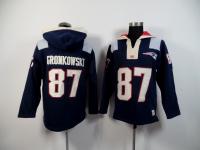 2015 NFL Nike New England Patriots (TE) #87 Rob Gronkowski Men Navy Blue Pullover Hoodie
