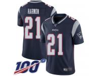 #21 Limited Duron Harmon Navy Blue Football Home Men's Jersey New England Patriots Vapor Untouchable 100th Season