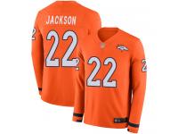 #22 Limited Kareem Jackson Orange Football Men's Jersey Denver Broncos Therma Long Sleeve