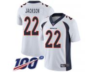 #22 Limited Kareem Jackson White Football Road Men's Jersey Denver Broncos Vapor Untouchable 100th Season