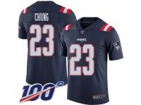 #23 Limited Patrick Chung Navy Blue Football Youth Jersey New England Patriots Rush Vapor Untouchable 100th Season