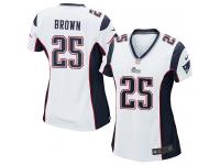 #25 Tarell Brown New England Patriots Road Jersey _ Nike Women's White NFL Game