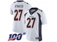 #27 Limited Steve Atwater White Football Road Youth Jersey Denver Broncos Vapor Untouchable 100th Season