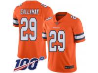 #29 Limited Bryce Callahan Orange Football Men's Jersey Denver Broncos Rush Vapor Untouchable 100th Season