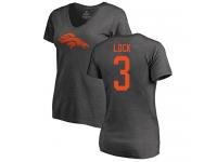 #3 Drew Lock Ash Football One Color Women's Denver Broncos T-Shirt