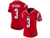 #3 Limited Stephen Gostkowski Red Football Women's Jersey New England Patriots Inverted Legend