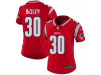 #30 Limited Jason McCourty Red Football Women's Jersey New England Patriots Inverted Legend