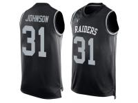 #31 Isaiah Johnson Black Football Men's Jersey Oakland Raiders Player Name & Number Tank Top