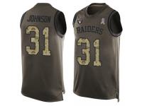 #31 Isaiah Johnson Green Football Men's Jersey Oakland Raiders Salute to Service Tank Top