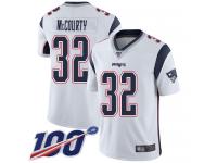 #32 Limited Devin McCourty White Football Road Youth Jersey New England Patriots Vapor Untouchable 100th Season