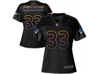 #33 Game Joejuan Williams Black Football Women's Jersey New England Patriots Fashion