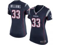 #33 Game Joejuan Williams Navy Blue Football Home Women's Jersey New England Patriots