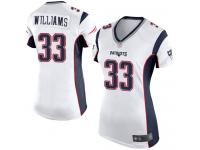 #33 Game Joejuan Williams White Football Road Women's Jersey New England Patriots