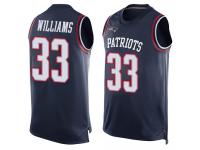 #33 Limited Joejuan Williams Navy Blue Football Men's Jersey New England Patriots Player Name & Number Tank Top