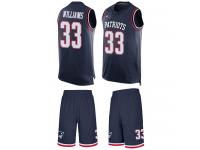 #33 Limited Joejuan Williams Navy Blue Football Men's Jersey New England Patriots Tank Top Suit