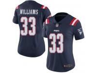 #33 Limited Joejuan Williams Navy Blue Football Women's Jersey New England Patriots Rush Vapor Untouchable