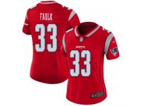 #33 Limited Kevin Faulk Red Football Women's Jersey New England Patriots Inverted Legend