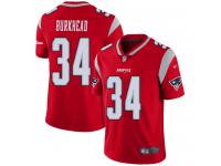 #34 Limited Rex Burkhead Red Football Men's Jersey New England Patriots Inverted Legend