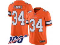 #34 Limited Will Parks Orange Football Youth Jersey Denver Broncos Rush Vapor Untouchable 100th Season